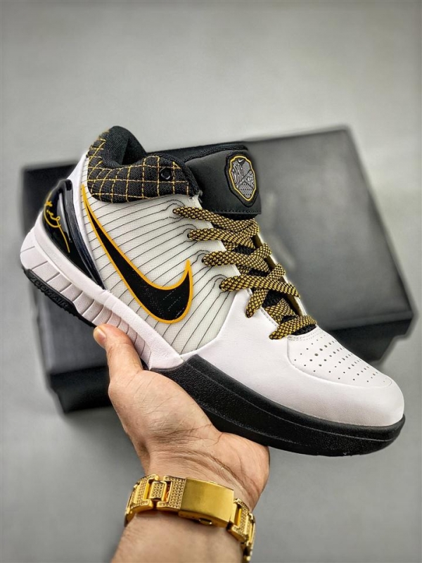 Nike Zoom Kobe 4 Protro White/Black-Del Sol AV6339-101 For Sale