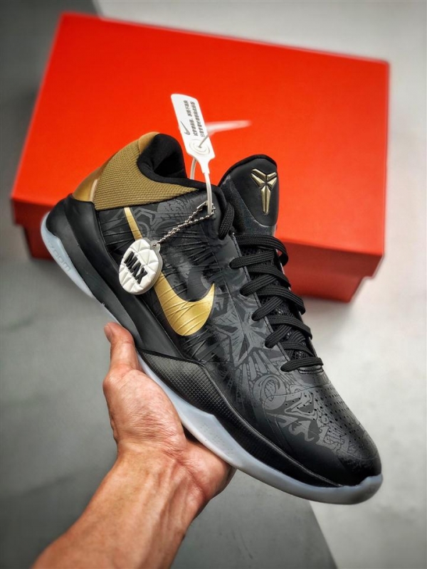 Nike Zoom Kobe 5 ‘Big Stage Away’ Black/Metallic Gold-White For Sale