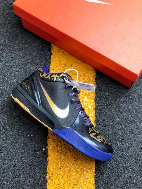 Nike Zoom Kobe 4 (Pop) “Finals” Black/Metallic Gold-Concord For Sale