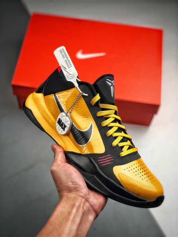 Nike Zoom Kobe 5 “Bruce Lee” Del Sol/Black-Metallic Silver-Varsity Red For Sale