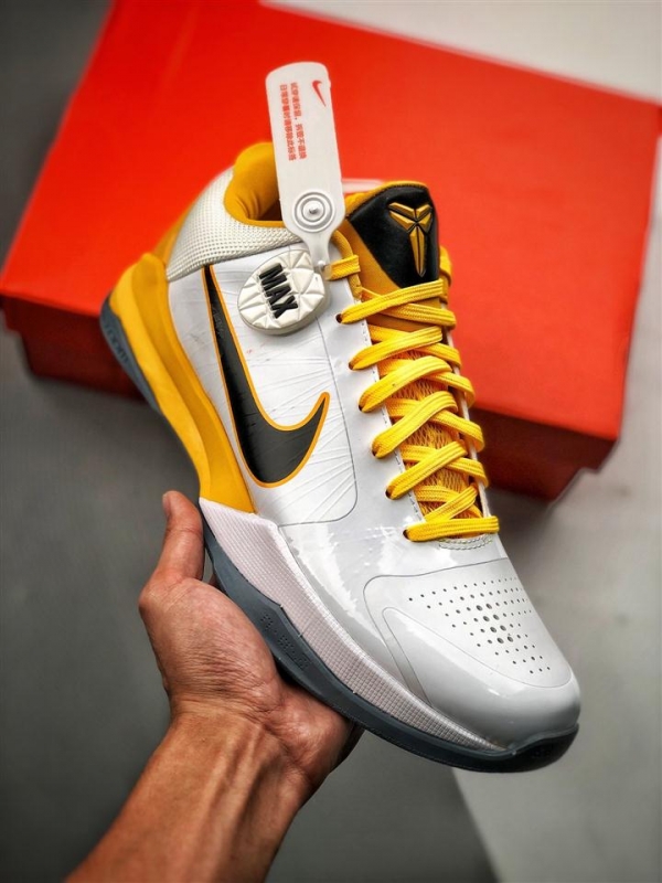 Nike Zoom Kobe 5 White/Black-Del Sol-Metallic Silver For Sale