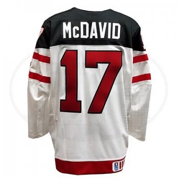 Men's Team Canada World Junior 2015 Connor McDavid #17 White Nike Jersey