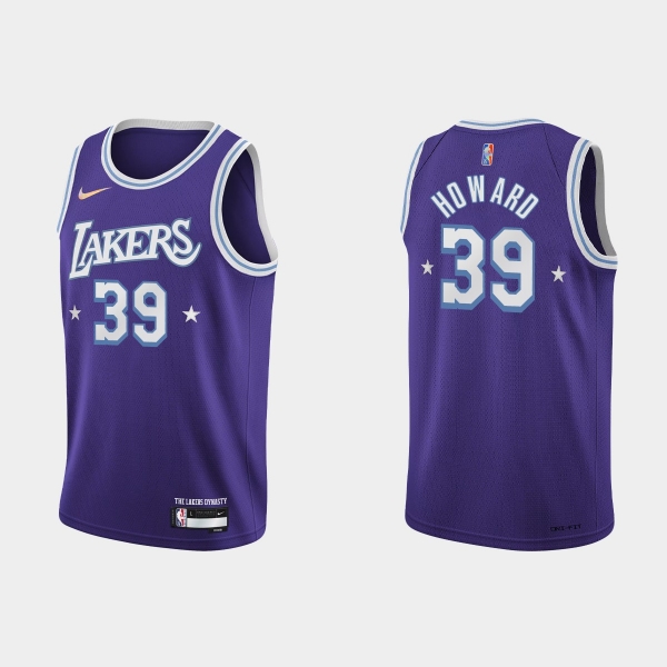 2021-22 Los Angeles Lakers No.39 Dwight Howard City 75th Anniversary Purple Jersey