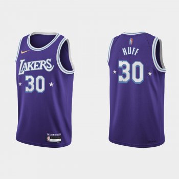 2021-22 Los Angeles Lakers No.30 Jay Huff City 75th Anniversary Purple Jersey