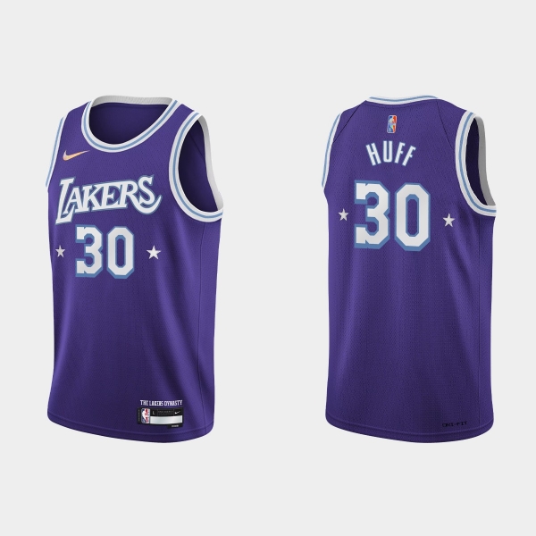 2021-22 Los Angeles Lakers No.30 Jay Huff City 75th Anniversary Purple Jersey