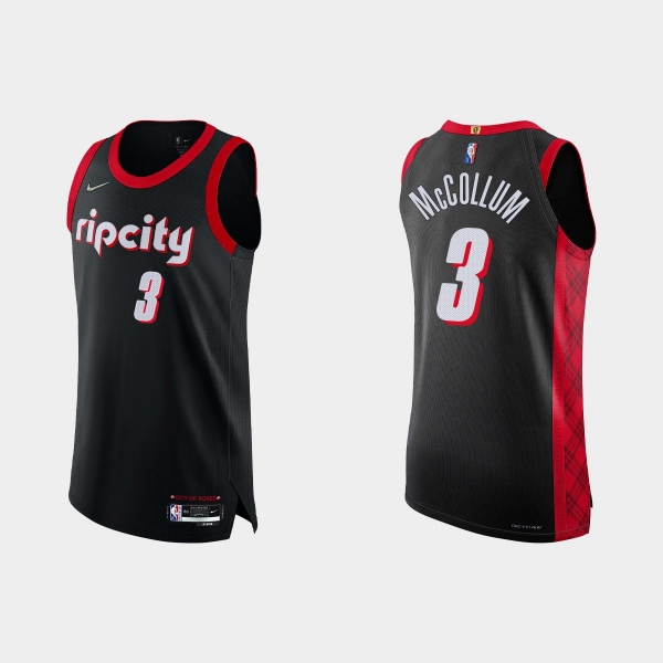 Portland Trail Blazers C.J. McCollum #3 2021/22 75th Anniversary City Black Authentic Jersey