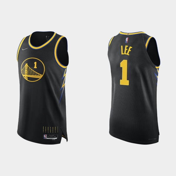 Golden State Warriors Damion Lee #1 2021/22 75th Anniversary City Black Authentic Jersey