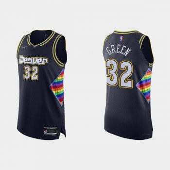 Denver Nuggets Jeff Green #32 2021/22 75th Anniversary City Navy Authentic Jersey