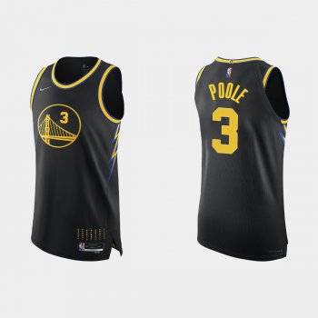 Golden State Warriors Jordan Poole #3 2021/22 75th Anniversary City Black Authentic Jersey