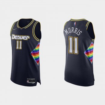 Denver Nuggets Monte Morris #11 2021/22 75th Anniversary City Navy Authentic Jersey