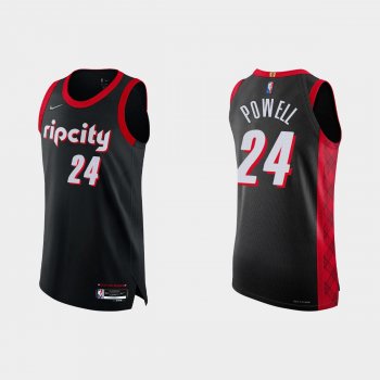 Portland Trail Blazers Norman Powell #24 2021/22 75th Anniversary City Black Authentic Jersey