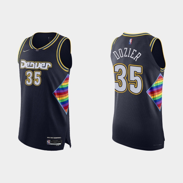 Denver Nuggets PJ Dozier #35 2021/22 75th Anniversary City Navy Authentic Jersey