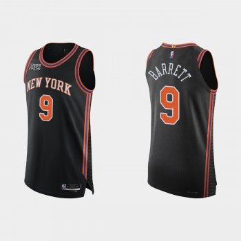 New York Knicks RJ Barrett #9 2021/22 75th Anniversary City Black Authentic Jersey