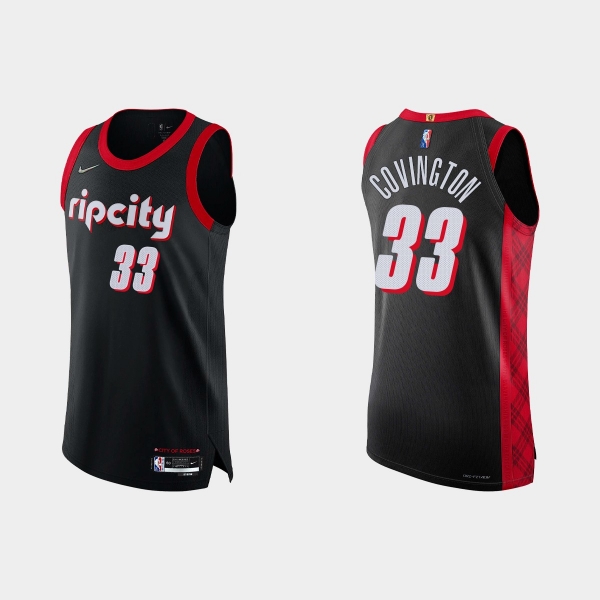 Portland Trail Blazers Robert Covington #33 2021/22 75th Anniversary City Black Authentic Jersey