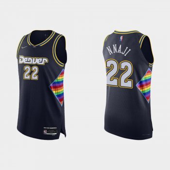 Denver Nuggets Zeke Nnaji #22 2021/22 75th Anniversary City Navy Authentic Jersey