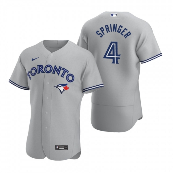 Men's Toronto Blue Jays George Springer Nike Gray Authentic Road Jersey