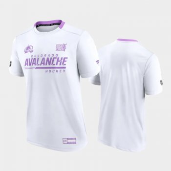 Colorado Avalanche 2021 HockeyFightsCancer Performance White T-Shirt Men