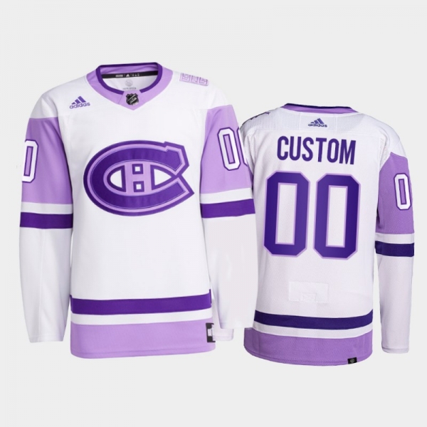 Custom #00 Montreal Canadiens 2021 HockeyFightsCancer White Primegreen Jersey