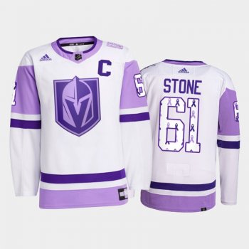 Vegas Golden Knights 2021 HockeyFightsCancer Mark Stone White #61 Primegreen Jersey