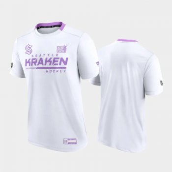 Seattle Kraken 2021 HockeyFightsCancer Performance White T-Shirt Men