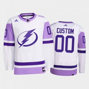 Tampa Bay Lightning 2021 HockeyFightsCancer Custom White #00 Primegreen Jersey