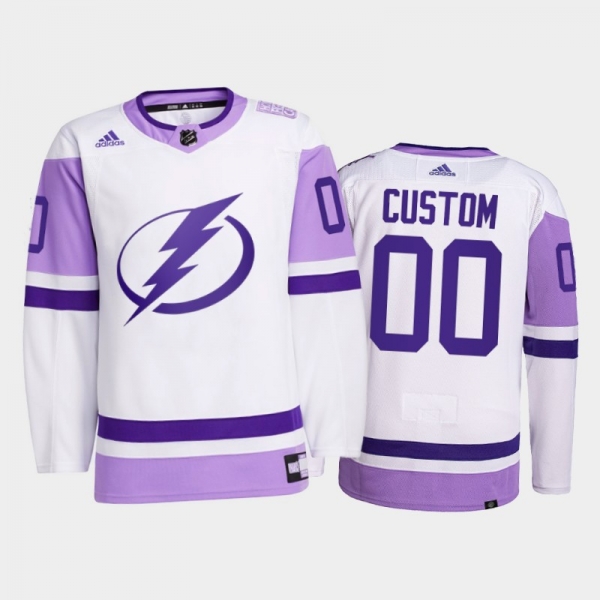 Tampa Bay Lightning 2021 HockeyFightsCancer Custom White #00 Primegreen Jersey