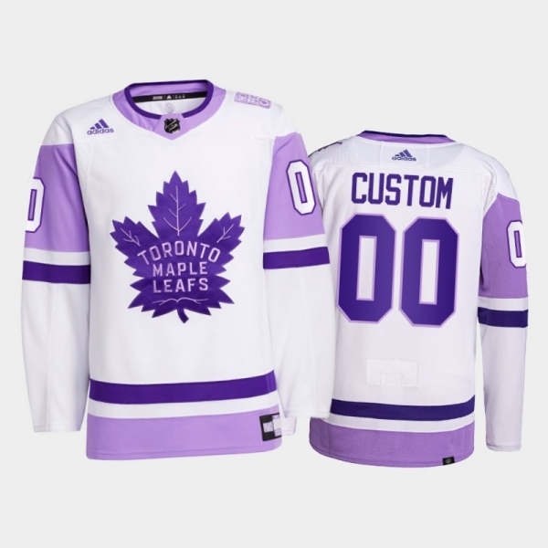 Custom #00 Toronto Maple Leafs 2021 HockeyFightsCancer White Primegreen Jersey