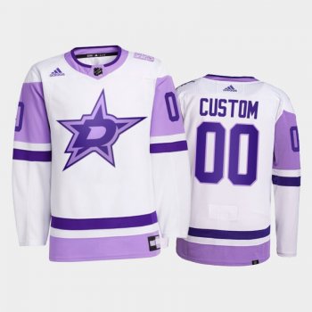 Dallas Stars 2021 HockeyFightsCancer Custom White #00 Primegreen Jersey