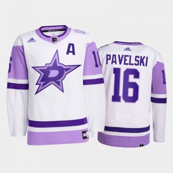 Dallas Stars 2021 HockeyFightsCancer Joe Pavelski White #16 Primegreen Jersey