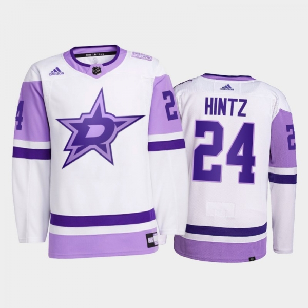 Dallas Stars 2021 HockeyFightsCancer Roope Hintz White #24 Primegreen Jersey