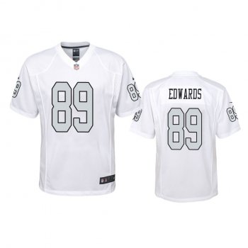 Youth Las Vegas Raiders Bryan Edwards White Color Rush Game Jersey