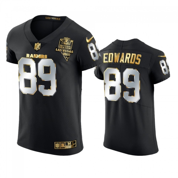 Men's Las Vegas Raiders Bryan Edwards Black 2020-21 Golden Edition Elite Jersey