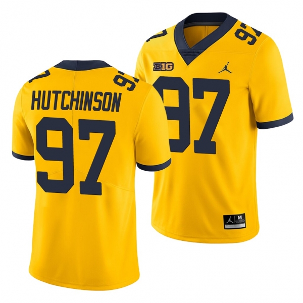 Michigan Wolverines Aidan Hutchinson Yellow Game Men's College Football Jersey