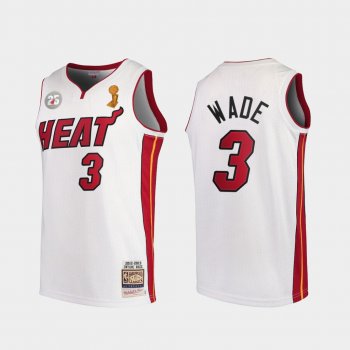 Heat Dwyane Wade 2013 Finals Champion 25th Anniversary HWC White Jersey