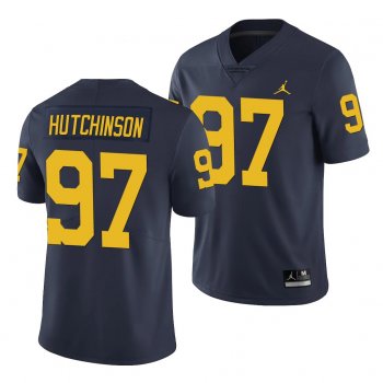 Michigan Wolverines 97 Aidan Hutchinson Navy Limited Football Jersey Men's