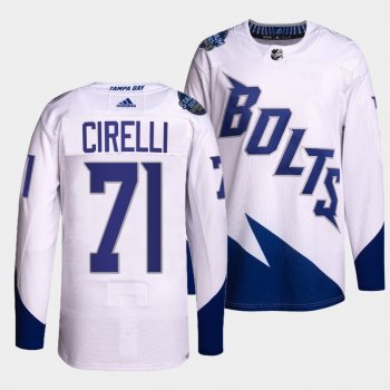 Lightning 2022 Stadium Series Anthony Cirelli #71 White Jersey Primegreen Authentic