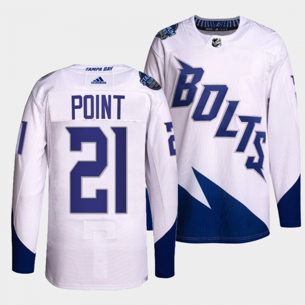 Lightning 2022 Stadium Series Brayden Point #21 White Jersey Primegreen Authentic