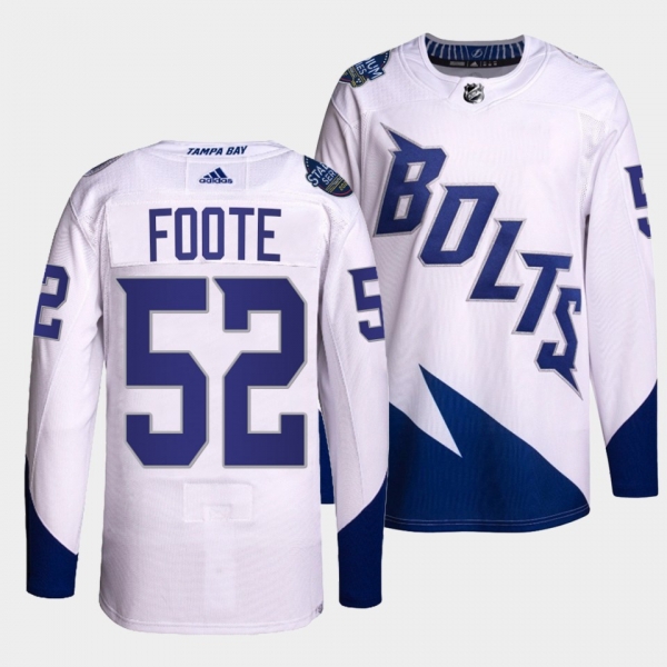 Lightning 2022 Stadium Series Callan Foote #52 White Jersey Primegreen Authentic