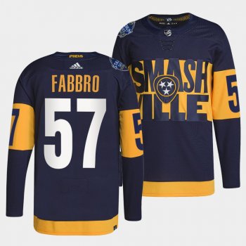 Dante Fabbro Predators 2022 Stadium Series Navy Jersey #57 Primegreen Authentic