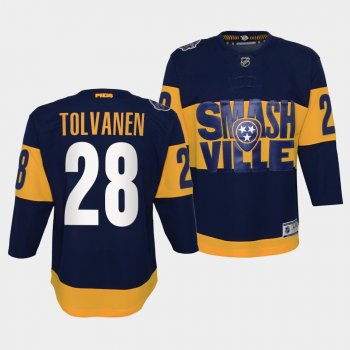 Youth Predators Eeli Tolvanen 2022 Stadium Series Navy #28 Jersey Primegreen Authentic