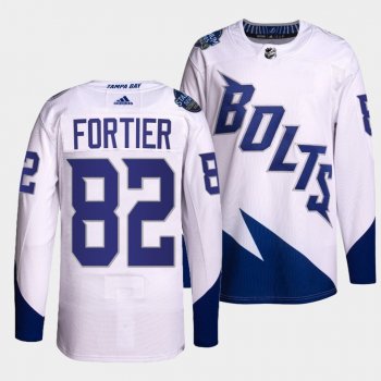 Lightning 2022 Stadium Series Gabriel Fortier #82 White Jersey Primegreen Authentic