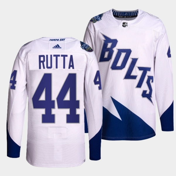 Lightning 2022 Stadium Series Jan Rutta #44 White Jersey Primegreen Authentic