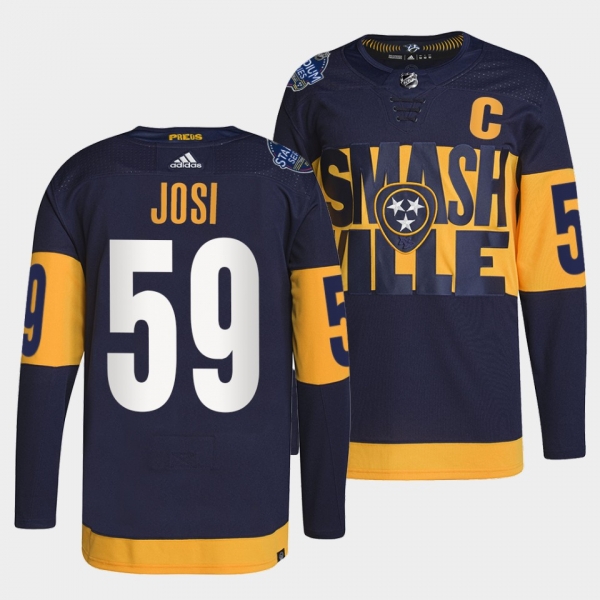 Roman Josi Predators 2022 Stadium Series Navy Jersey #59 Primegreen Authentic