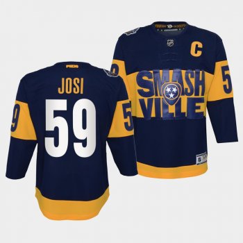 Youth Predators Roman Josi 2022 Stadium Series Navy #59 Jersey Primegreen Authentic