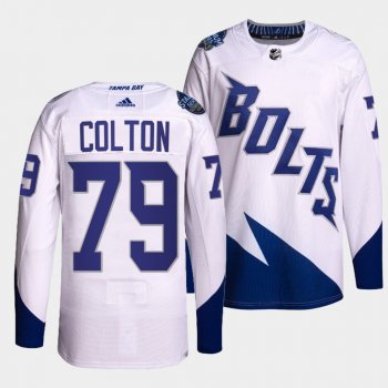 Lightning 2022 Stadium Series Ross Colton #79 White Jersey Primegreen Authentic