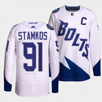 Lightning 2022 Stadium Series Steven Stamkos #91 White Jersey Primegreen Authentic