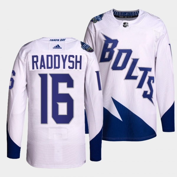 Lightning 2022 Stadium Series Taylor Raddysh #16 White Jersey Primegreen Authentic