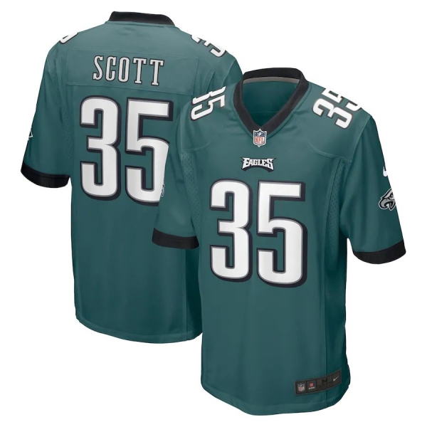 Men's Nike Boston Scott Midnight Green Philadelphia Eagles Game Jersey