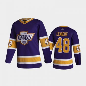 Men's Los Angeles Kings Brendan Lemieux #48 Reverse Retro 2021 Purple Authentic Jersey