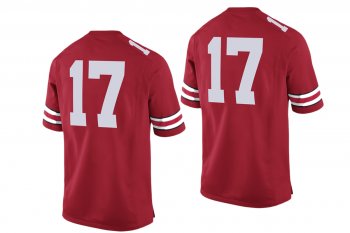 Male Ohio State Buckeyes #17 Scarlet College Football Game Performance Jersey